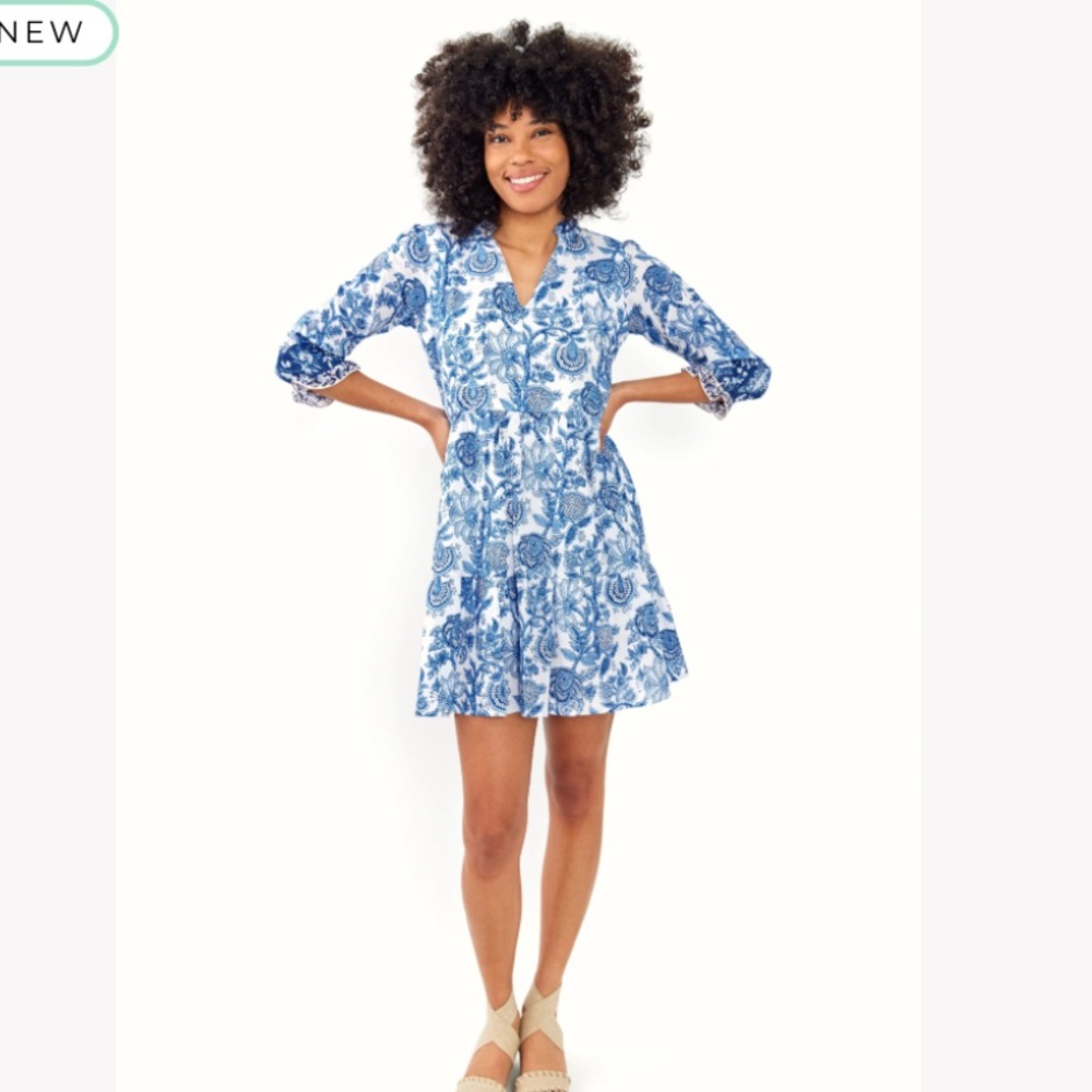 Sole Blue and White Floral Dress